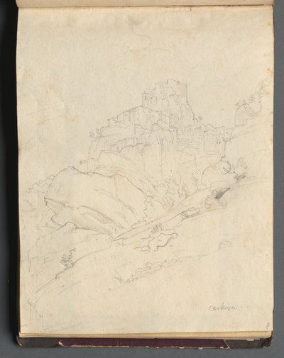 Album mit Ansichten von Rom und Umgebung, Landschaftsstudien, Seite 14a: Cervera von Franz Johann Heinrich Nadorp