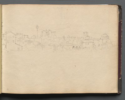 Album mit Ansichten von Rom und Umgebung, Landschaftsstudien, Seite 16a: Römische Ansicht von Franz Johann Heinrich Nadorp