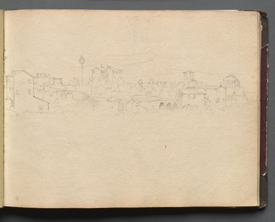 Album mit Ansichten von Rom und Umgebung, Landschaftsstudien, Seite 16a: Römische Ansicht von Franz Johann Heinrich Nadorp