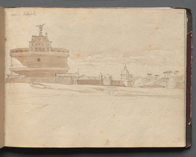 Album mit Ansichten von Rom und Umgebung, Landschaftsstudien, Seite 23a: Castel Sant
