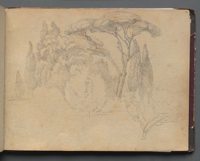 Album mit Ansichten von Rom und Umgebung, Landschaftsstudien, Seite 29a: Landschaftsstudie von Franz Johann Heinrich Nadorp