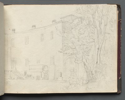 Album mit Ansichten von Rom und Umgebung, Landschaftsstudien, Seite 31a: Römische Architekturstudie von Franz Johann Heinrich Nadorp