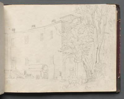 Album mit Ansichten von Rom und Umgebung, Landschaftsstudien, Seite 31a: Römische Architekturstudie von Franz Johann Heinrich Nadorp
