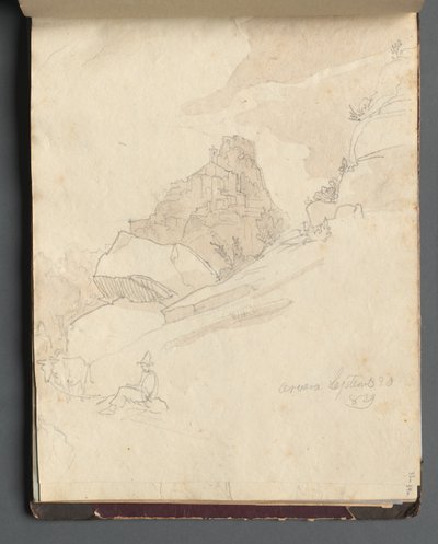 Album mit Ansichten von Rom und Umgebung, Landschaftsstudien, Seite 33a: Cervera von Franz Johann Heinrich Nadorp