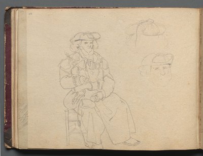 Album mit Ansichten von Rom und Umgebung, Landschaftsstudien, Seite 38b: Figurenstudie von Franz Johann Heinrich Nadorp