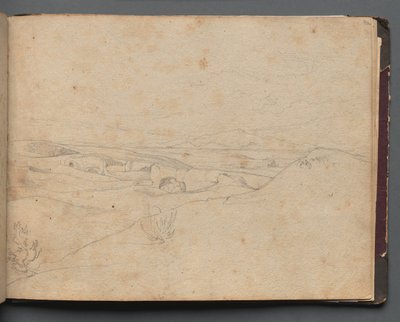Album mit Ansichten von Rom und Umgebung, Landschaftsstudien, Seite 40a: Römische Landschaft von Franz Johann Heinrich Nadorp