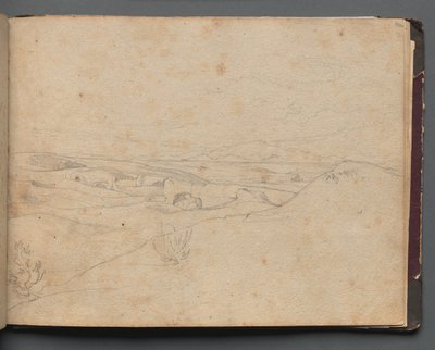 Album mit Ansichten von Rom und Umgebung, Landschaftsstudien, Seite 40a: Römische Landschaft von Franz Johann Heinrich Nadorp