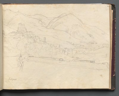 Album mit Ansichten von Rom und Umgebung, Landschaftsstudien, Seite 42a: Römische Landschaft von Franz Johann Heinrich Nadorp