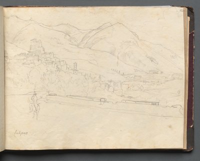 Album mit Ansichten von Rom und Umgebung, Landschaftsstudien, Seite 42a: Römische Landschaft von Franz Johann Heinrich Nadorp