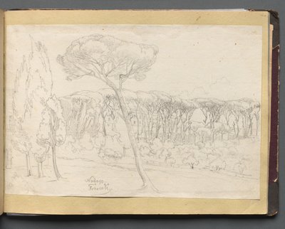 Album mit Ansichten von Rom und Umgebung, Landschaftsstudien, Seite 46a: Frascati von Franz Johann Heinrich Nadorp