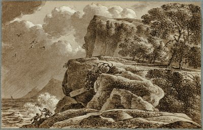 Küstenlandschaft mit herannahendem Sturm von Franz Kobell
