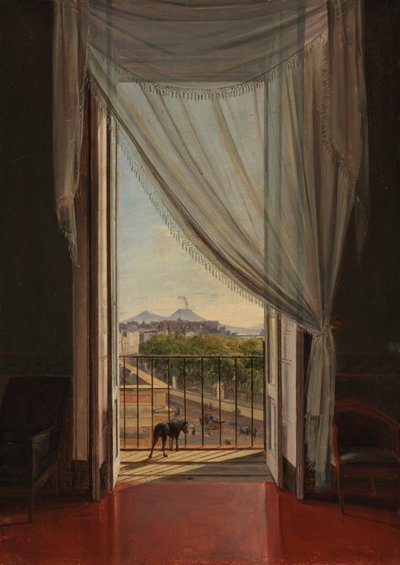 Ein Blick auf Neapel durch ein Fenster, 1824 von Franz Ludwig Catel