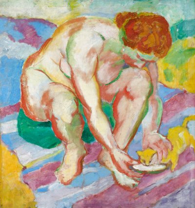 Akt mit Katze von Franz Marc