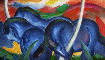 Große blaue Pferde von Franz Marc