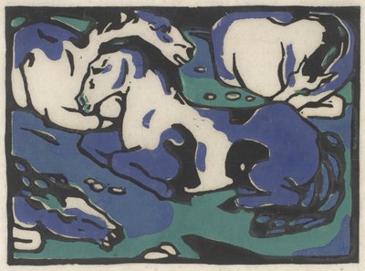 Ruhende Pferde von Franz Marc