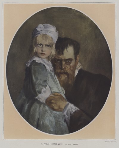 Selbstporträt mit Tochter von Franz Seraph von (after) Lenbach