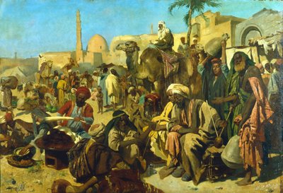 Ein Markt in Kairo, spätes 19. Jahrhundert von Franz Theodor Wurbel