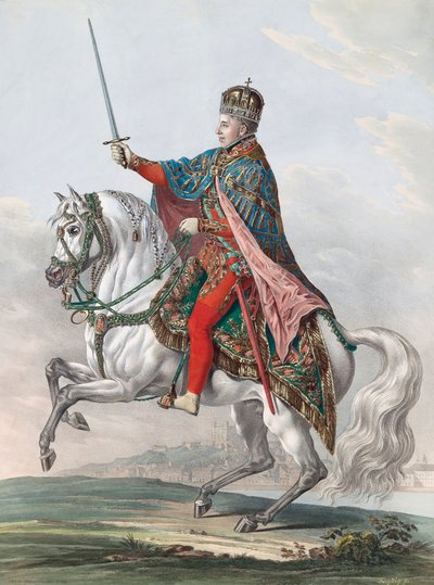 Kaiser Ferdinand I. von Österreich zu Pferd von Franz Wolf