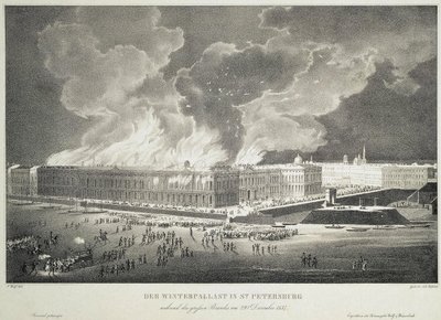 Brand im Winterpalast am 29. Dezember 1837, ca. 1838 von Franz Wolf