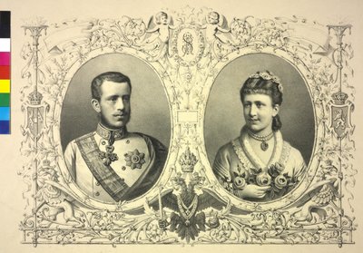 Doppelbild von Franz Joseph I., Kronprinz Rudolf und Prinzessin Stephanie von Franz Wurbel