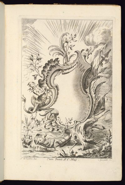 Kartusche mit Drachen, Buch der Kartuschen für verschiedene Verwendungen von Franz Xaver Andreas Jungwierth
