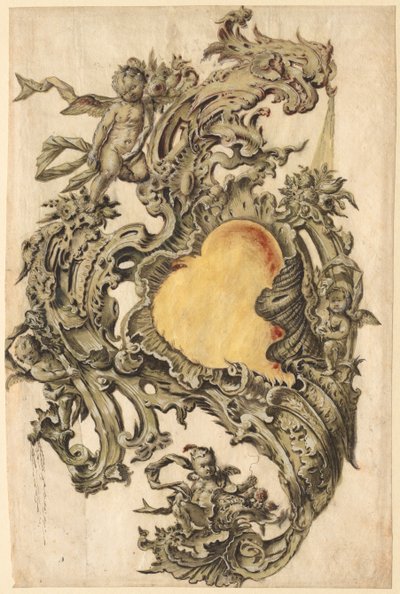 Kartusche mit Putti, zweite Hälfte des 18. Jahrhunderts von Franz Xaver Habermann