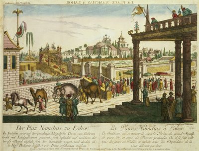 Namchas Platz in Lahore, zeigt den goldenen Thron des Großen Moguls, Pakistan von Franz Xaver Habermann