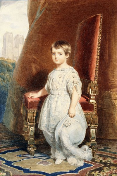 Porträt des Comte de Paris, als Junge in einem weißen Kostüm, 1842 von Franz Xaver Winterhalter