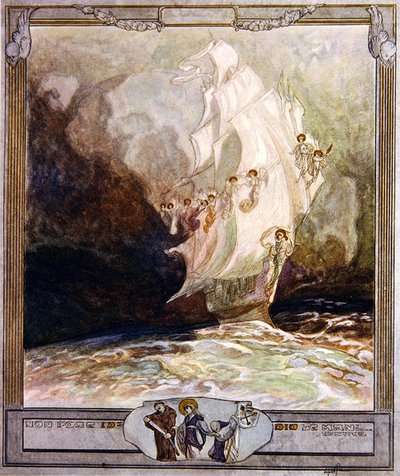 Illustration aus Dantes Göttlicher Komödie, Paradies, Gesang XXVII, 1921 von Franz von Bayros