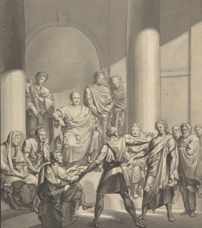 Versammlung römischer Figuren, aus Regulus, einem Stück von Collin von Franz von Hauslab