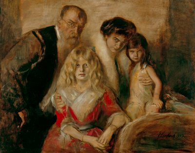 Franz von Lenbach mit Frau und Töchtern von Franz von Lenbach