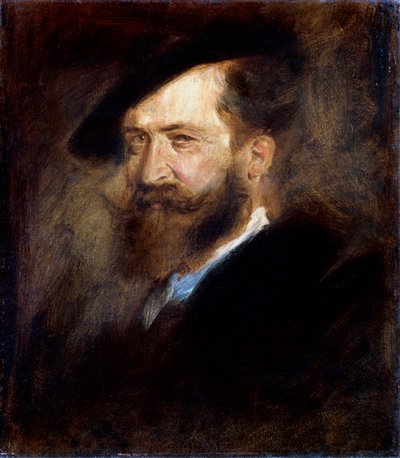 Porträt des Künstlers Wilhelm Busch, 1832-1908, 1877-1880 von Franz von Lenbach