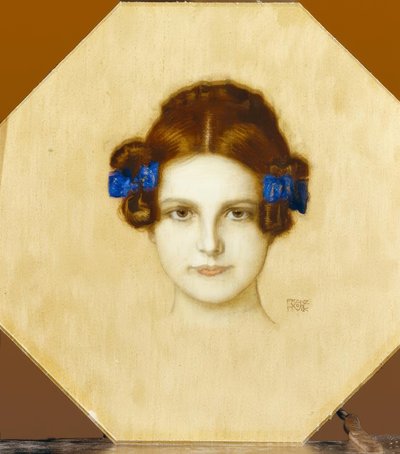 Mary mit blauen Schleifen von Franz von Stuck