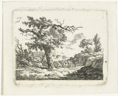 Landschaft mit Baum mit zwei toten Ästen von Frédéric Théodore Faber