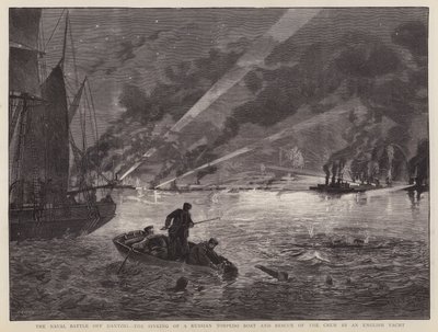 Die Seeschlacht von Danzig: Das Sinken eines russischen Torpedobootes und die Rettung der Besatzung durch eine englische Yacht von Fred T. Jane