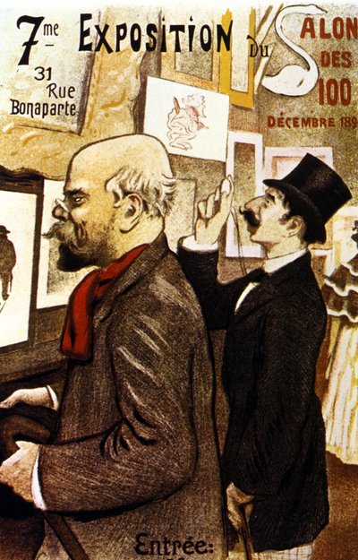 Plakat der 7. Ausstellung des Salon des 100. Dezember 1894. Paul Verlaine von Frederic Auguste Cazals