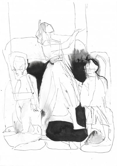 Meditative Tintenfiguren von Frederic Belaubre