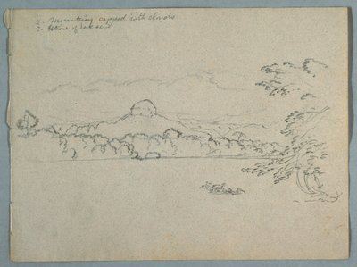 Wolkenbedeckte südamerikanische Berglandschaft neben einer Bucht, Teil 1 von Frederic Edwin Church