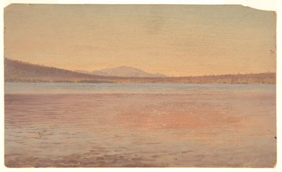 Ferne Ansicht der Berge Katahdin und Traveller vom See Millinocket von Frederic Edwin Church