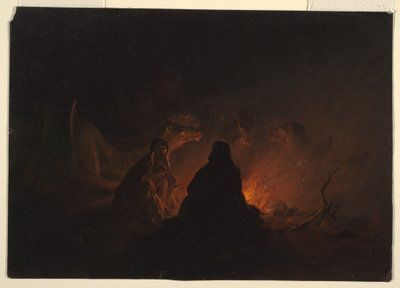 Beduinen im Lager bei Nacht, Februar oder März 1868 von Frederic Edwin Church