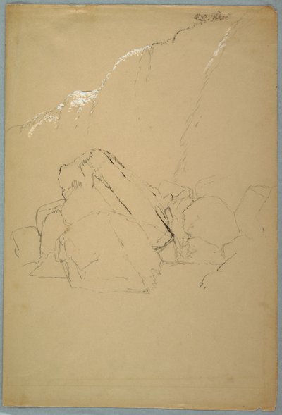 Zeichnung, Felsen, die kanadische Bank, 1858 von Frederic Edwin Church