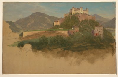 Zeichnung, Schloss aus Salzburg, Österreich, 1868 von Frederic Edwin Church