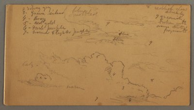 Zeichnung, Wolkenstudie, möglicherweise 1874 von Frederic Edwin Church