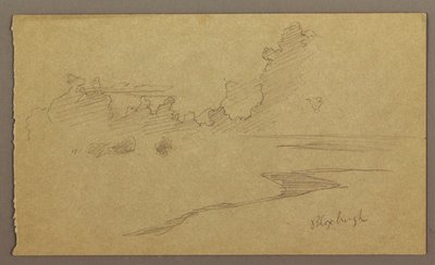 Zeichnung, Wolken und Küste, "Bloxburgh", August 1865 von Frederic Edwin Church