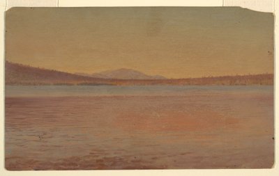 Ferne Ansicht der Berge Katahdin und Traveller vom Lake Millinocket, 1870–80 von Frederic Edwin Church