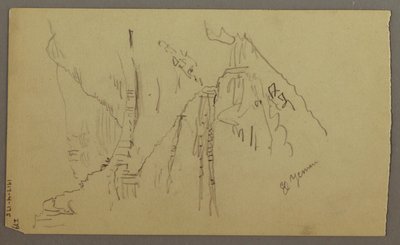 El Yemen Tal, Arabien: Blick auf das gewundene Tal mit einer Karawane, 20. Februar 1868 von Frederic Edwin Church