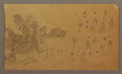 Figuren, Mondschein-Bambus, Juli 1865 von Frederic Edwin Church