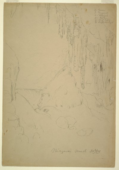 Zeichnung, Eis, Niagara Fälle, 20. März 1856 von Frederic Edwin Church