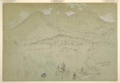 Zeichnung, Landschaft, Berchtesgaden, Bayern, 6. Juli 1868 von Frederic Edwin Church
