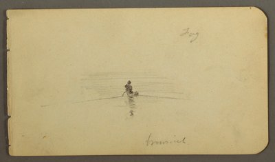 Zeichnung, Mann im Kanu, möglicherweise 1878 von Frederic Edwin Church